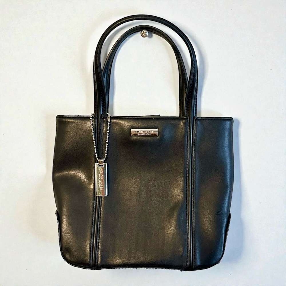 Vintage Nine West Black Shoulder Bag | Y2K Mini Tote Purse